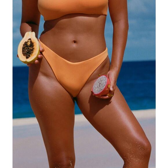 Andie Swim the Maui Top and the Cheeky Bottom Bikini Set Papaya S/M NWT - Picture 3 of 8